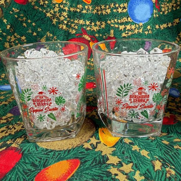Beachbum Berry Sippin Santa Pop Up Bar X-mas Tiki Bar Double Rocks Glasses Set 2 - Picture 9 of 9